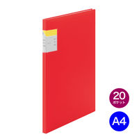 キングジム クリアーファイル カキコ 20ポケット 赤 8632-R 1冊