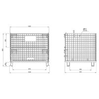 エスコ 1030x 810x845mm/1500kg メッシュパレット EA985R-32 1台（直送品）