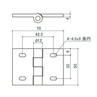 エスコ 70x 50mm 40角用アルミ丁番 EA976CB-59 1セット(5個)（直送品）
