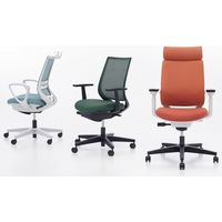 【組立設置込】コクヨ ミトラ2 メッシュ スタンダードバック ランバー無 L字肘 黒脚 ナイロンキャスター 白灰×ディープグリーン １脚（直送品）