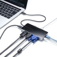 サンワサプライ USB Type-C ドッキングステーション USB-DKM2BK 1個（直送品）