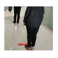 セーフラン安全用品 ソーシャルディスタンスステッカー (人型図柄) 赤 5枚セット J2385-R 1セット(5枚)（直送品）