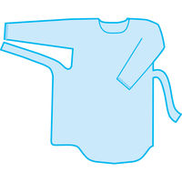 オオサキメディカル　クリーンエプロン 袖付 長袖 大きめ ブルー 10枚入 73731 1箱（10枚入）