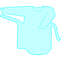 オオサキメディカル クリーンエプロン 袖付 長袖 フィンガーフック ふつう ブルー 10枚入 73739 1箱(10枚入)