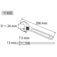 【手工具】ロブテックス モンキレンチ M200 1丁