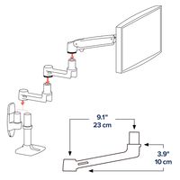 エルゴトロン LX 延長用アーム ホワイト 45-289-216 1台