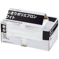 「現場のチカラ」　伊藤忠リーテイルリンク　使い切り袖なしポリエプロン　0.018mm厚　ホワイト　1箱（100枚入） オリジナル  オリジナル（わけあり品）