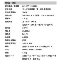 富士倉 300W薄型輝高度投光器 AS-300N 1個（直送品）