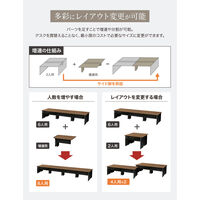 Netforce ネットフォース アヴニール フリーアドレスデスク 4人用 幅2400mm 配線ボックス付き WH×NA 1台（直送品）