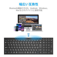 キーボード ワイヤレス Bluetooth テンキー付/JIS配列/パンタグラフ/超薄型 IC-BK22-BK iClever