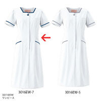 フォーク（FOLK） ワンピース ホワイト×ネイビー S 3016EW-7　白衣（直送品）