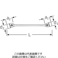 エスコ 14x15mm フレックスレンチ EA612GA-5 1本（直送品）