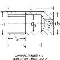 エスコ 1/2”DRx27mm ディープソケット EA617ZE-27 1個（直送品）
