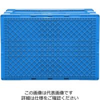 エスコ 530x366x342mm/50.4L 折畳コンテナ(青/蓋付5個) EA506AA-6A 1セット(5個)（直送品）