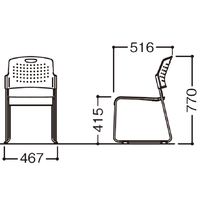 アイリスチトセ　HGSシリーズ　背・座ホワイト　（直送品）