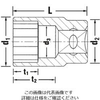 エスコ 1/2”DRx16mm ソケット EA617ZA-16 1セット(3個)（直送品）