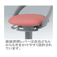 イトーキ　サポートスツール　背付　キャスター脚　脚掛付　ピンク　PCK-1102DL-W4M6　（直送品）