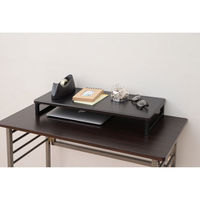 YAMAZENデスク上スタンド 机上台 モニター台 幅590×奥行250×高さ80mmブラック/ブラックDTS-5925(BK/BK)