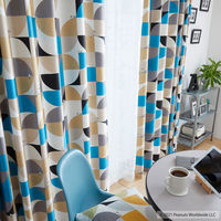 スミノエ PEANUTS セミオーダー カーテン スリーピースヌーピー 1600×1150mm ブルー 1セット(2枚入)（直送品）