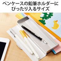 タッチペン スタイラスペン 導電繊維 六角鉛筆型 ストラップホール付き ペン先交換可能 黒 P-TPENSEBK エレコム 1個（直送品）