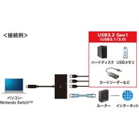 サンワサプライ USB Type-Cハブ付き ギガビットLANアダプタ USB-3TCH19ABKN 1個