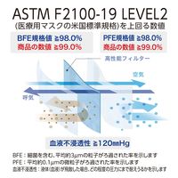 メディコムジャパン プロレーンマスク レベル2 PLEJMK2883　プリーツタイプ　使い捨て　不織布　1箱（50枚入）