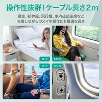 USBケーブル Type-C 60W 急速充電対応 Impulse Braided 2m ブラック CB-CC20 1個