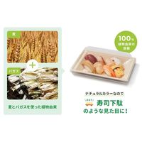 エコ容器 WB麦バガス寿司容器N-8ラミ パルプモールド 寿司容器 クラフト色 450枚(50×9) 663570（直送品）