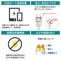 朝日電器 耐雷USBコード付きタップ 1.5m WL-2215SU 1個