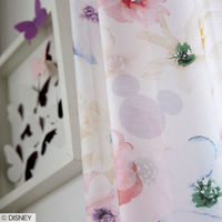 スミノエ DISNEY セミオーダー レースカーテン ミッキー アロマ 2300×1490mm ローズ １セット(2枚入)（直送品）