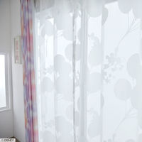 スミノエ DISNEY セミオーダー レースカーテン ミッキー バルーンボイル 3000×1690mm ホワイト １セット(2枚入)（直送品）
