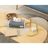 不二貿易 LB ティッシュケース ヒッコリー ネイビー 27624 1セット(1個×6)