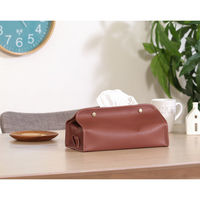 不二貿易 PUレザー調ティッシュケース BR 37809 1セット(1個×6)