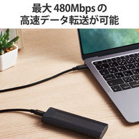 タイプCケーブル (USB-C to C) PD対応 240W USB2.0 1m 黒 U2C-CCPE10NBK エレコム 1本（直送品）