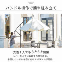 三栄コーポレーション UV・撥水加工付き大型ガーデンパラソルセット ブラック 角度調整可能　直径300cm A1--LYNX2SBK_AS（直送品）