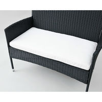 YAMAZEN ウイッカーテーブル・チェア・ソファー4点セット NCS-4(DBR) 1セット4台組（直送品）