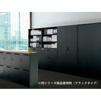 【組立設置込】プラス L6 引違い保管庫 3段 上置き用 鍵付 幅800×奥行400×高さ1050mm ホワイト（直送品）