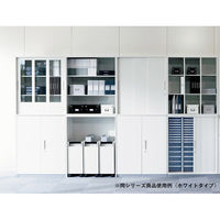 【組立設置込】プラス L6収納庫 キッチンユニット 下置き 幅800×奥行400×高さ2100mm ホワイト L6-G210KU W4 1台（直送品）