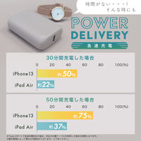 モバイルバッテリー 10000mAh PD20W対応 Cポート×1 Aポート×1 ラテグレージュ MOTTERU（モッテル）