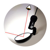 シンワ測定 点検鏡 Dー1 丸型 直径60mm ライト付 74155 1個