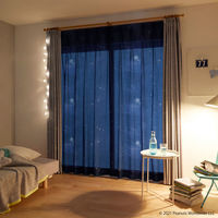 スミノエ PEANUTS セミオーダー レースカーテン ファーストビーグル 2400×1540mm ダークブルー 1セット(2枚入)（直送品）