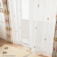 スミノエ PEANUTS セミオーダー レースカーテン バルーントリップ 2200×1440mm レッド 1セット(2枚入)（直送品）