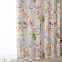 スミノエ DISNEY セミオーダー カーテン ミッキー ローズグリッド 2300×1950mm ブルーグレー １セット(2枚入)（直送品）