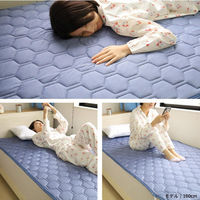 1枚 接触冷感 抗菌防臭 防ダニ 敷パッド サックス ひんやり 冷たい 寝具 夏 シングル 丸洗いOK ベッドパット ベッドシーツ 敷パット（直送品）