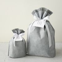 ヘッズ 2重不織布リボン付バッグ-M/グレー DFG-RBM 1セット(50枚:10枚×5組)