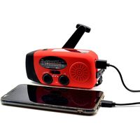 セーフラン安全用品 手回し充電ラジオライト IPX3防水 2000mAH内蔵電池 赤 J2471-RD 1台