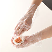 ポリエチレン手袋 1セット（300枚入×7箱） M 左右兼用 Bitoway 使い切り ・ 極うす手タイプ エンボス加工