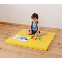 YAMAZEN　ルームマット　2つ折りタイプ　幅900×奥行900×高さ50mm　イエロー　（直送品）