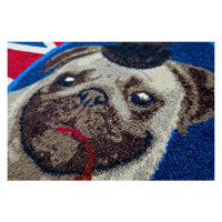 wash+dry薄型で丈夫な洗える玄関マット British Pug 50×75cm G016A 1枚 クリーンテックス・ジャパン（直送品）