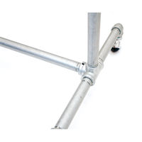 ジャックポット ガス管ハンガーラック 固定式 GS-HR120F 1台 幅1200×奥行465×高さ1595mm キャスター付 おしゃれデザイン スチール製